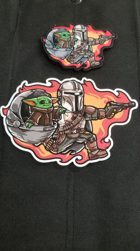 Daddylorian Jumbo Sticker and Patch Combo