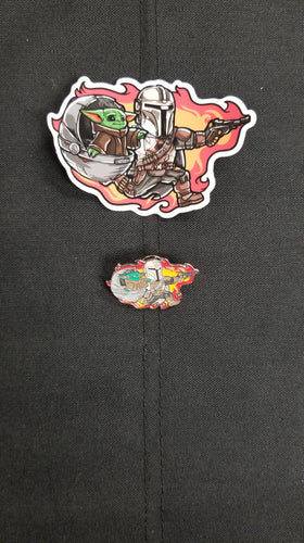 Daddylorian and Da Keiki Pin and Sticker Set