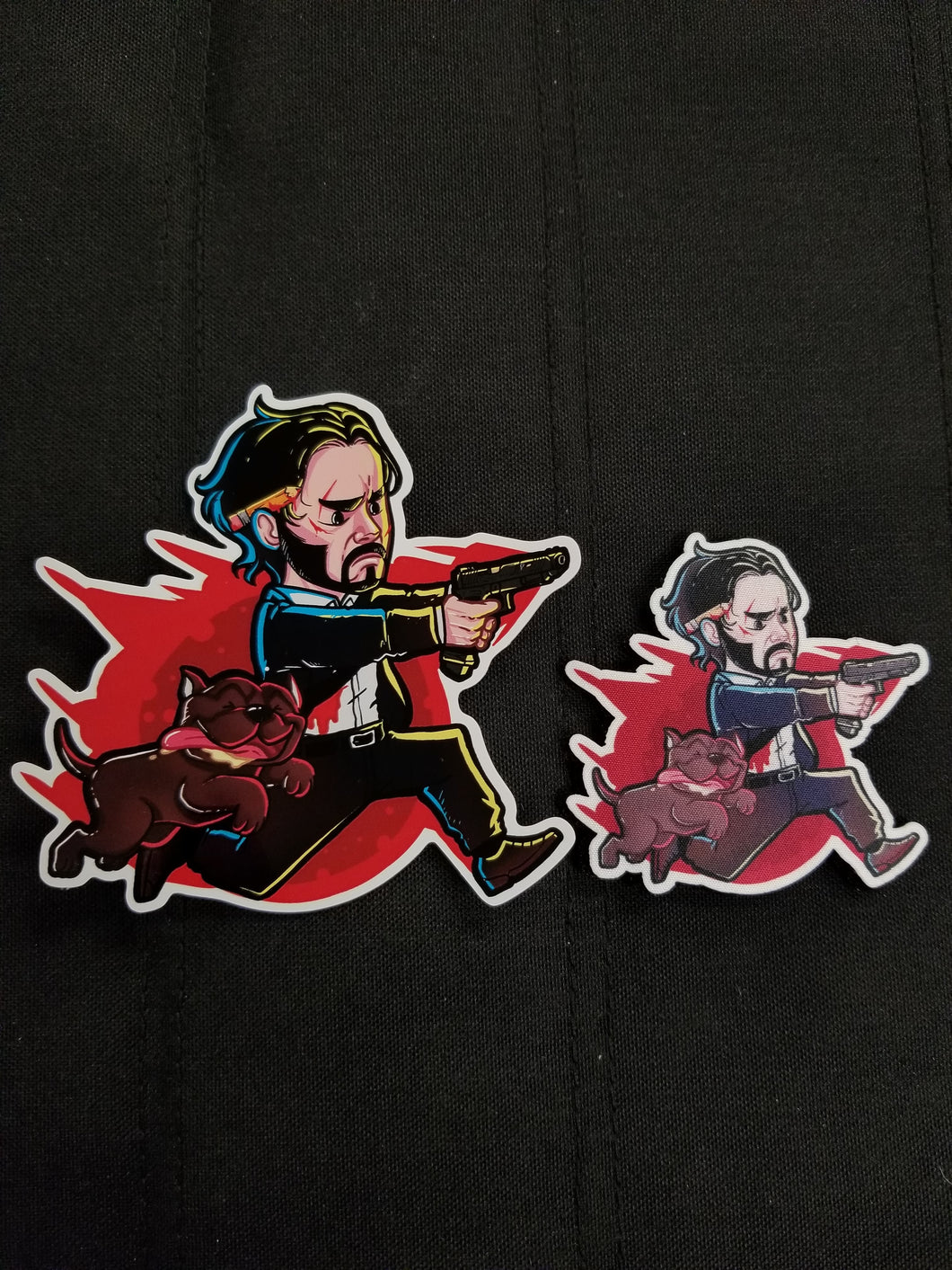 Wick and Pup Patch/Sticker Combo