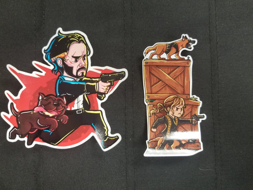 Wick and Pup and Sofia Sticker Combo