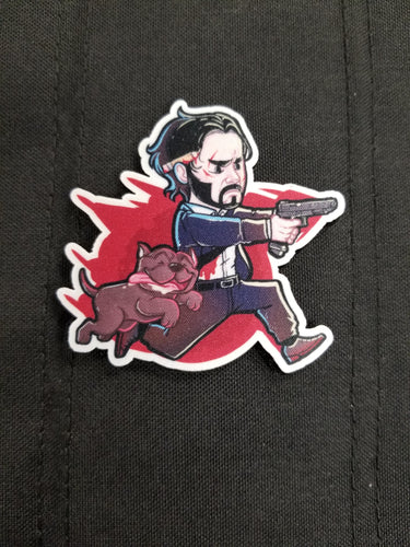 Wick and Pup Sticker