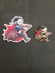 John Wick and Pup Patch and Pin Combo